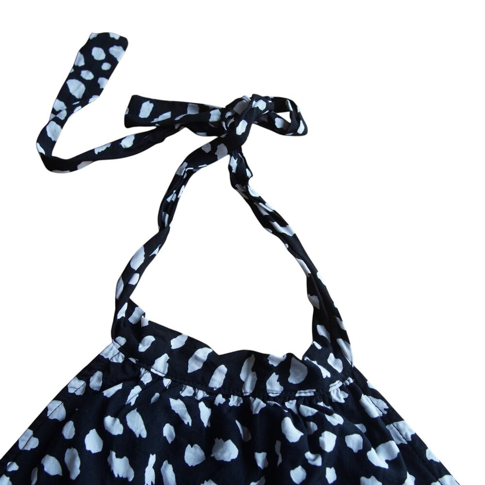 Polka Dot Halter Romper L Lined Flowy Summer Angashion Black White - Picture 10 of 12